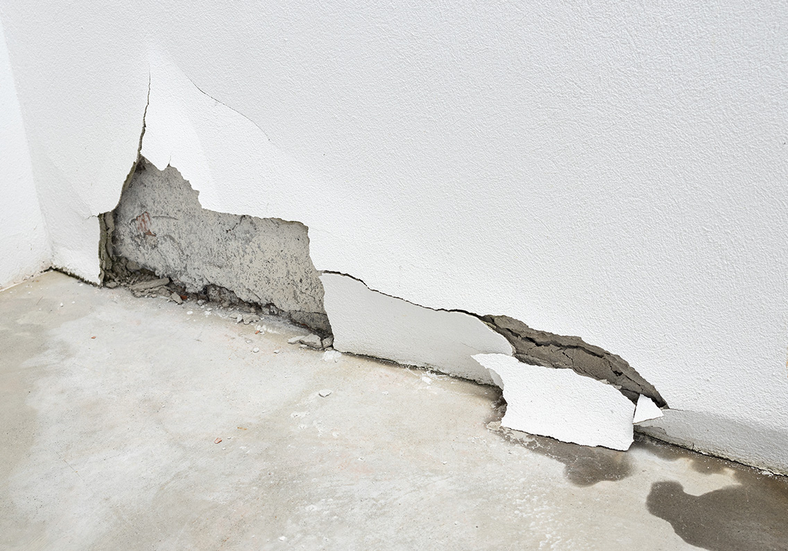 crumbling wall